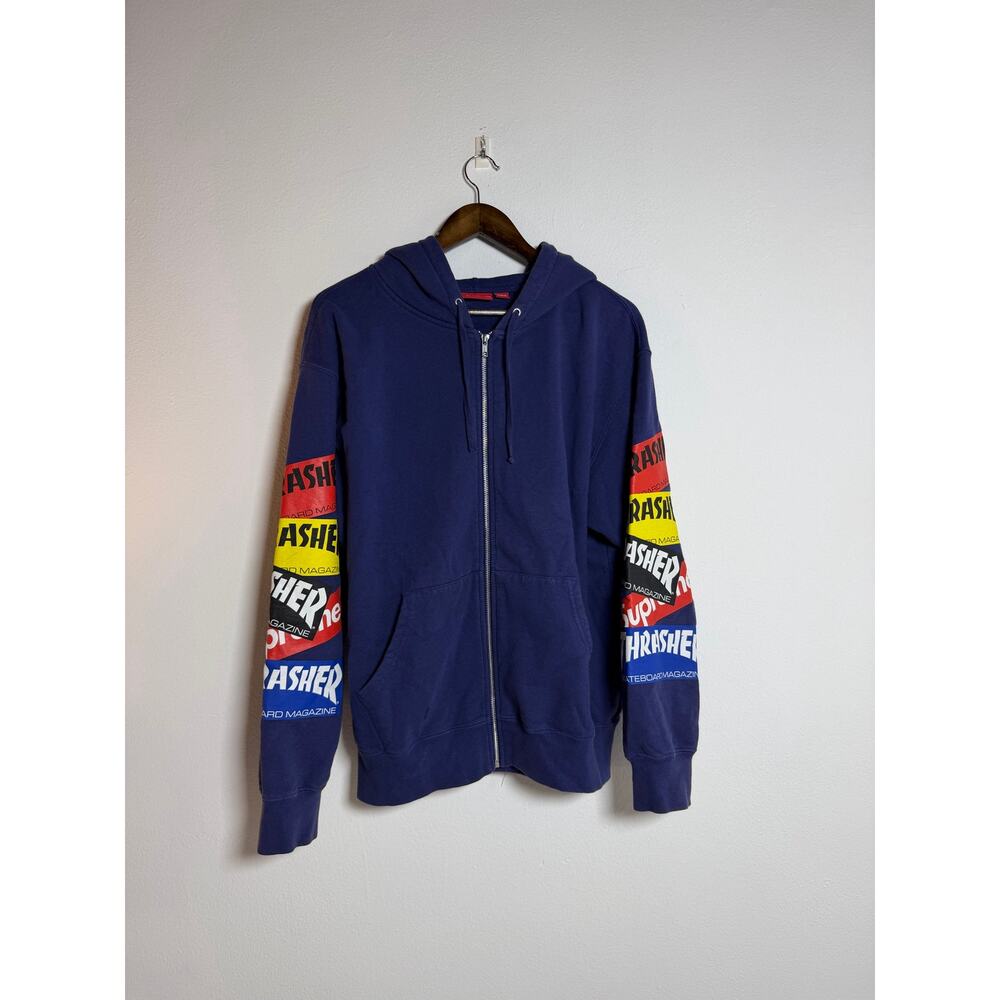 Supreme x Thrasher Multi Logo Zip Up Hooded Sweatshirt